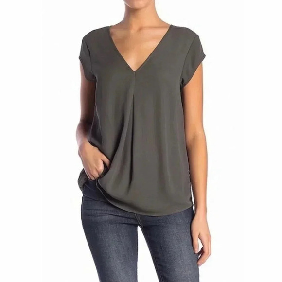 Halogen Double V-neck Top - Picture 1 of 8
